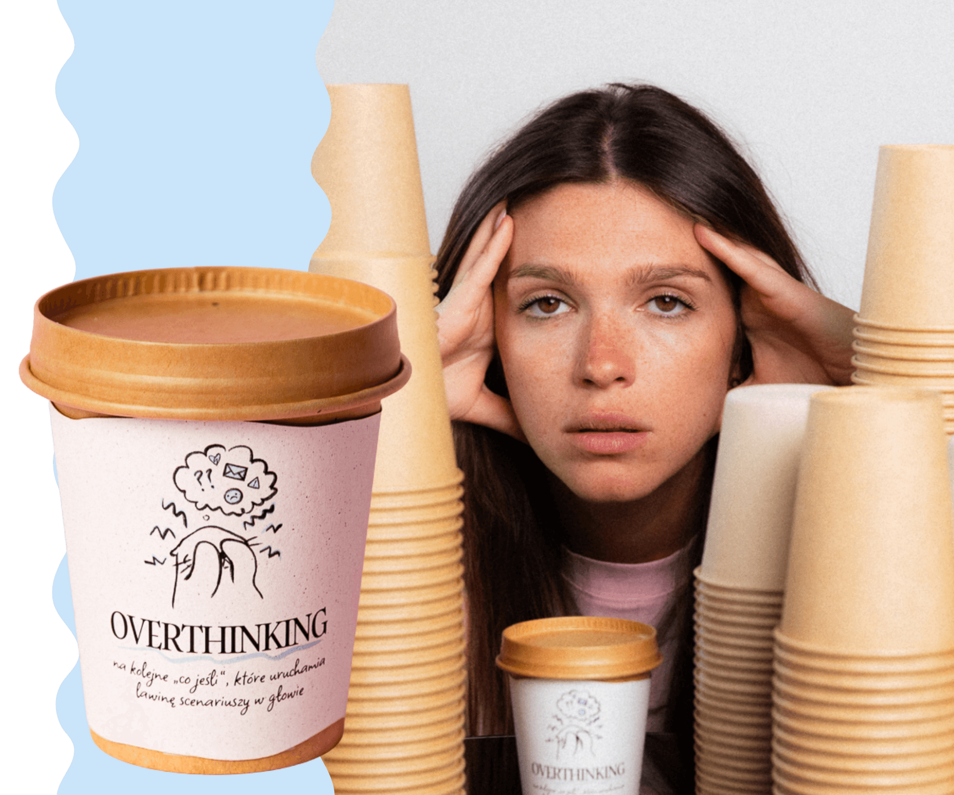 overthinking zmartwiona przebodzcowana dziewczyna